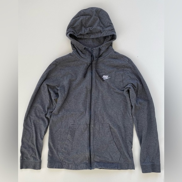 Nike Men's Gray Grey Zip Closure Long Sleeve Hoodie Full Zip Size Small* - Picture 1 of 9